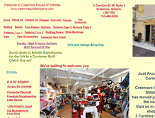 Tablet Screenshot of creemorequiltsandyarns.com